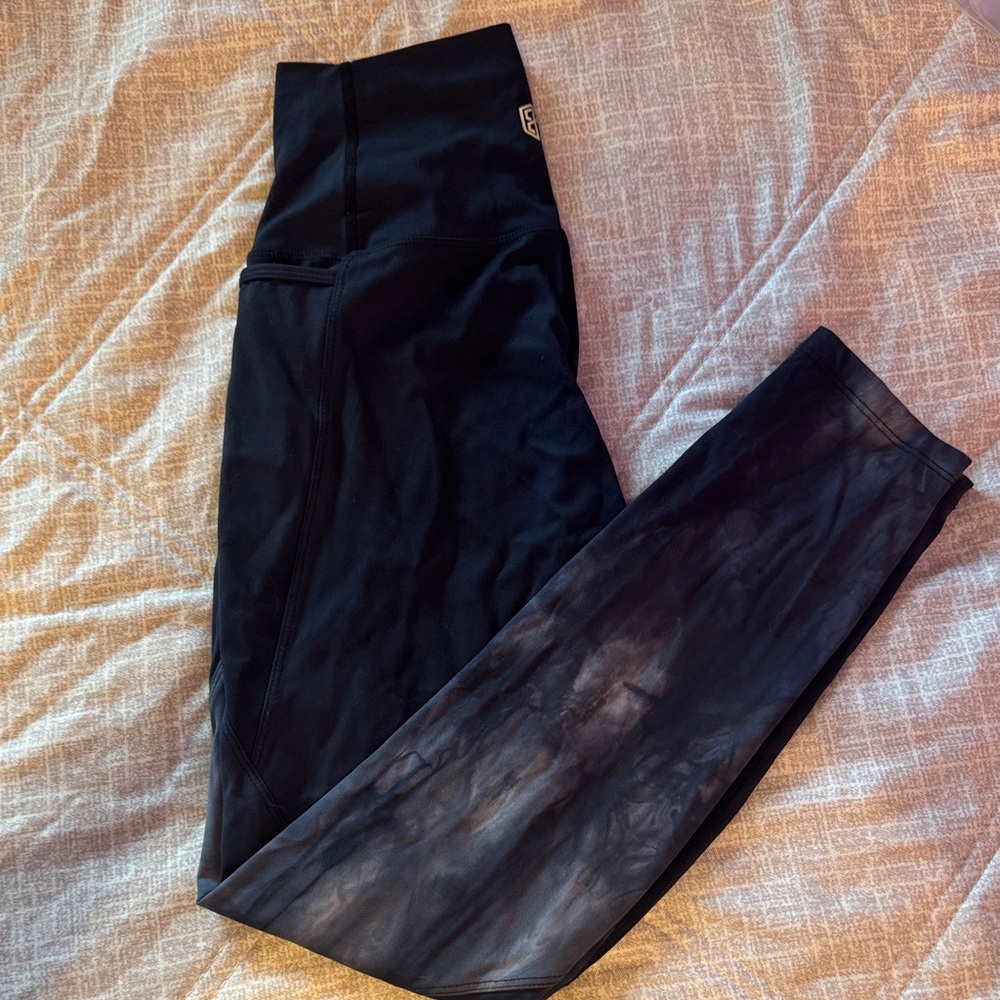 Born Primitive Tie Dye Black&Grey Leggings with Pockets